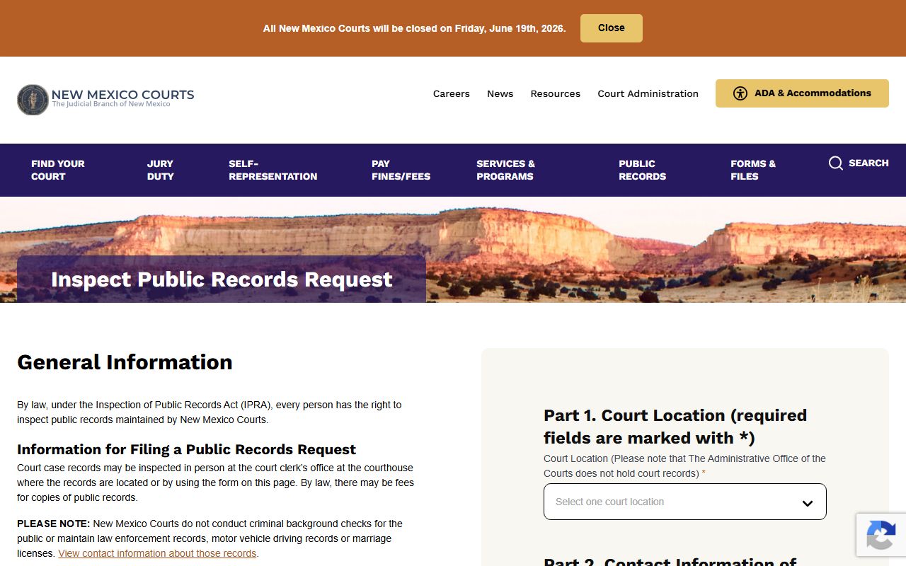 Doña Ana County District Court Clerk IPRA request form