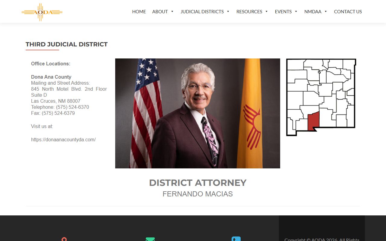 Doña Ana County arrest records Third Judicial District Attorney association page