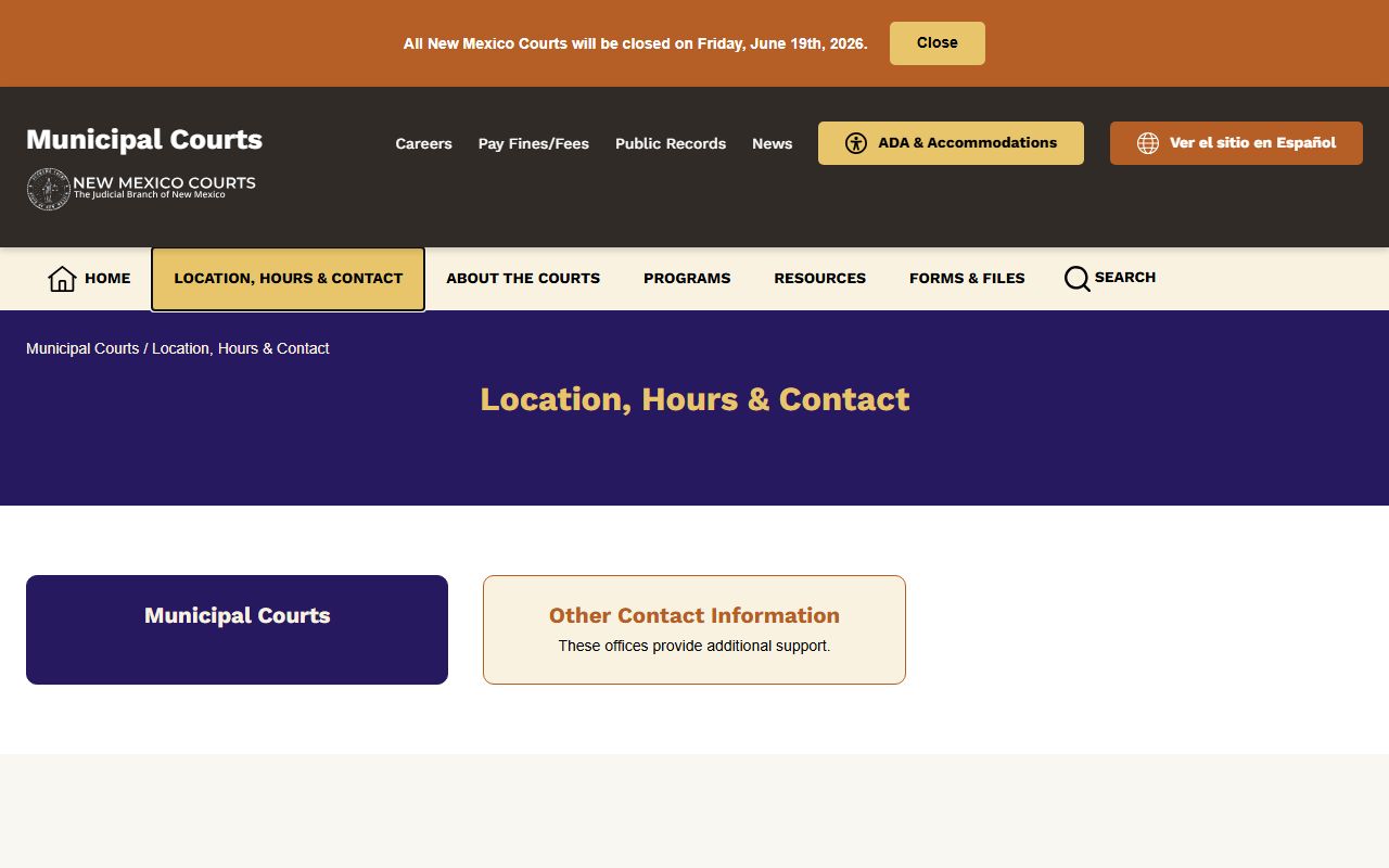 Doña Ana County court dockets municipal court contact directory