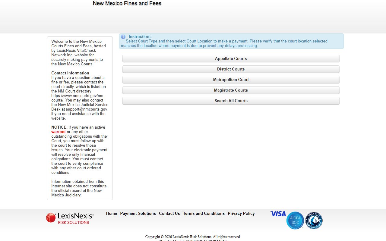 Doña Ana County court dockets New Mexico Courts payment portal