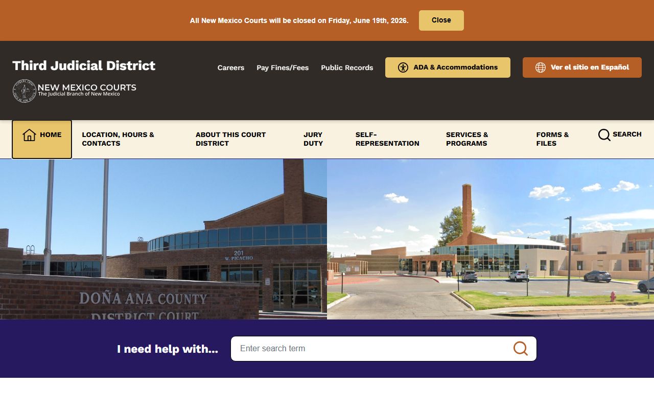Doña Ana County court records Third Judicial District Court homepage